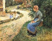 Camille Pissarro, Sitting in the garden of the maids